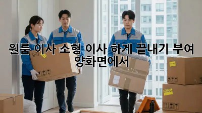 원룸 이사, 소형 이사 轻松하게 끝내기! 부여 양화면에서