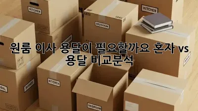 원룸 이사, 용달이 필요할까요? 혼자 vs 용달 비교분석!